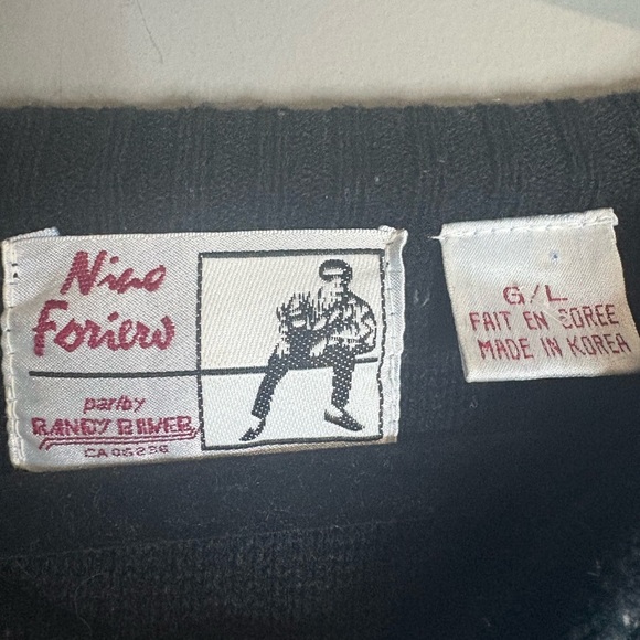 Vintage Nino Foriero Gray and Blue Abstract Crew neck Sweater, eclectic grandpa - Picture 4 of 7